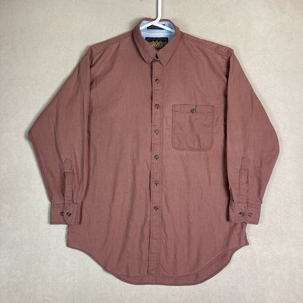 Ralph Lauren x Chaps Shirt Mens 16.5 Red Home Field‎ Factory Long Sleeve Adult